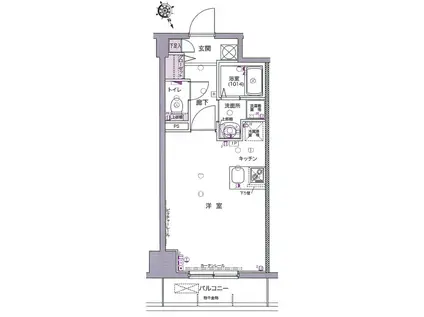 FORTIS水天宮前(ワンルーム/2階)の間取り写真