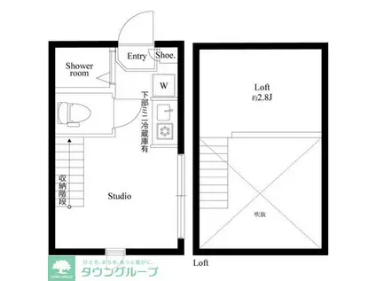 ハーモニーテラス上高井戸IV(ワンルーム/2階)の間取り写真