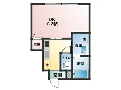 シャンテ四ツ井(1K/1階)の間取り写真