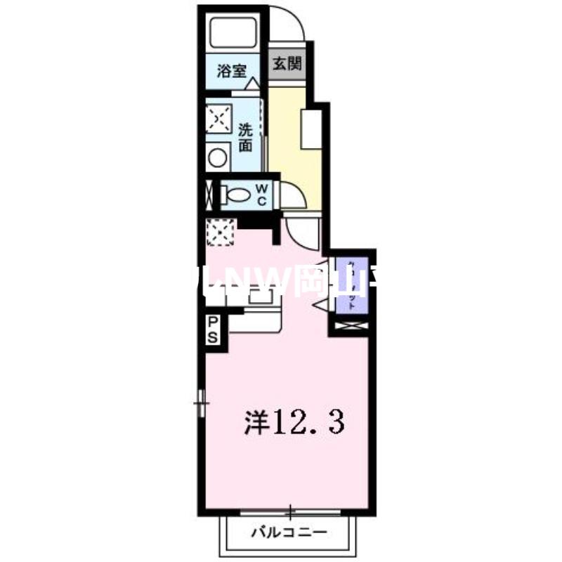 グレース上道A(ワンルーム/1階)の間取り写真