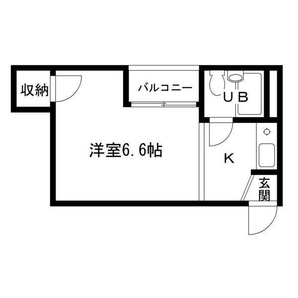 メモリアルタウンA棟(1K/2階)の間取り写真