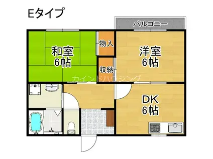 ハマダハイツ(2DK/2階)の間取り写真