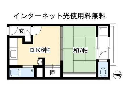 アミティエ一乗寺(1DK/2階)の間取り写真