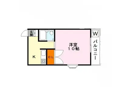 ハイツフクナガ(1K/2階)の間取り写真