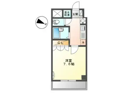 アリウス川崎(1K/8階)の間取り写真