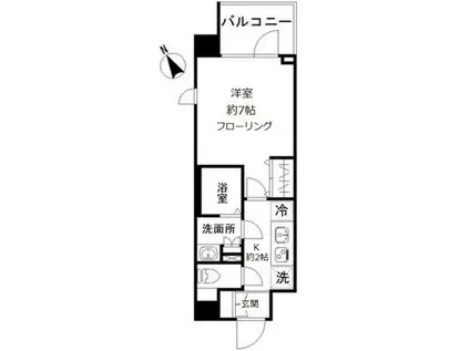 N-STAGE 赤羽志茂(1K/6階)の間取り写真