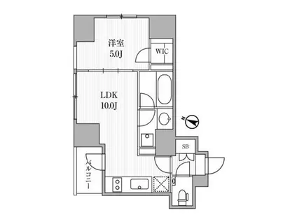 ディームス大手町ノース(1LDK/12階)の間取り写真