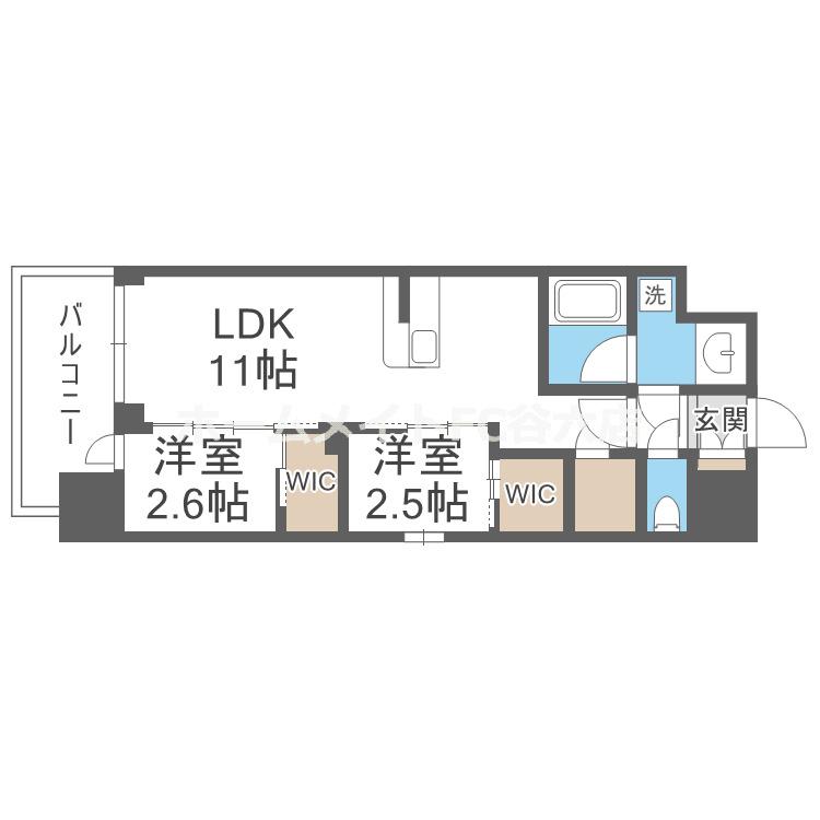 コンフォリア・リヴ淡路町一丁目(2LDK/8階)の間取り写真