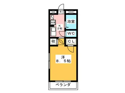 マーブルアーチ(1K/3階)の間取り写真