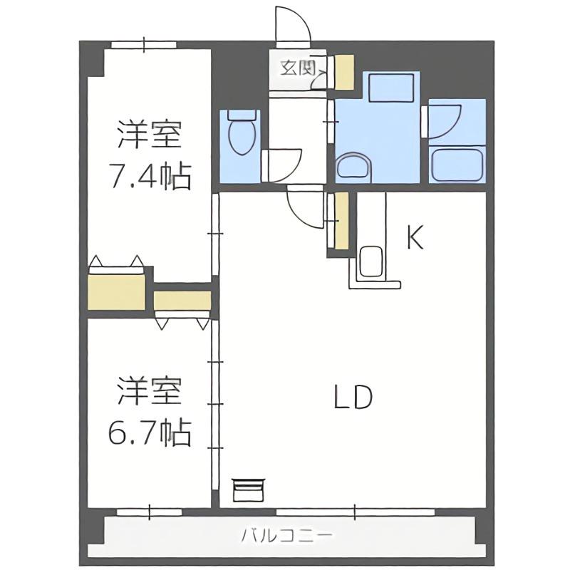 メゾンハマナス(2LDK/3階)の間取り写真