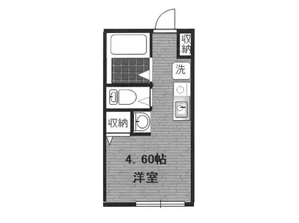 N-HARBOR LAGOON篠原西B棟(ワンルーム/2階)の間取り写真