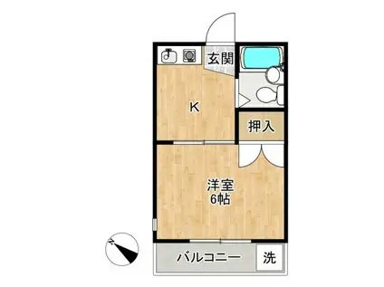 ハイムルグビー(1K/2階)の間取り写真