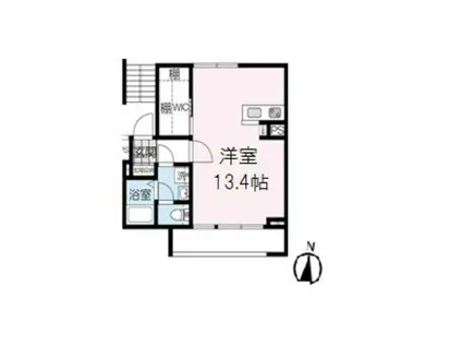 アーバンフラッツ五橋(ワンルーム/2階)の間取り写真