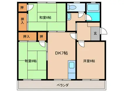 坂本ハイツ(3DK/2階)の間取り写真