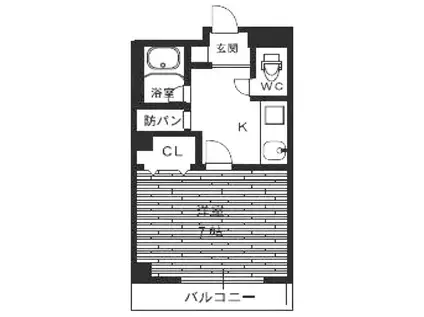 Sキューブほんまち(1K/2階)の間取り写真