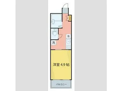 プラウディア宮城野(1K/6階)の間取り写真