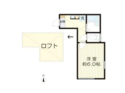 メイアジュール生田(1K/1階)の間取り写真