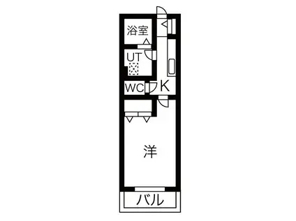 グリーンハピー柏木(1K/1階)の間取り写真