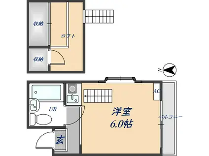 フォーレスト1(ワンルーム/1階)の間取り写真
