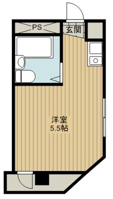 サンハイツ(ワンルーム/3階)の間取り写真