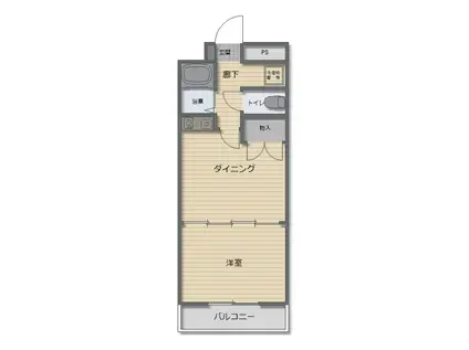 ヴィルフォーレ山村II(1DK/2階)の間取り写真