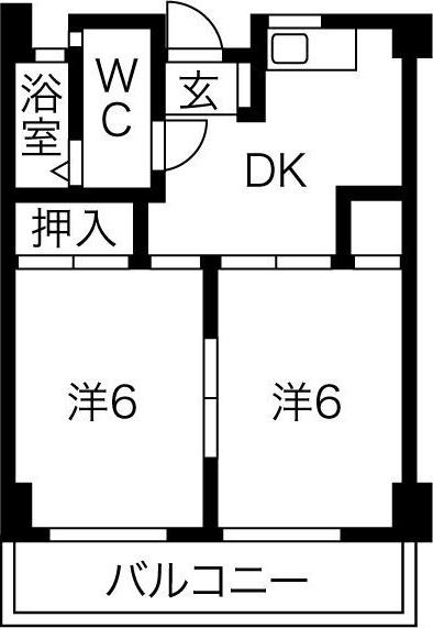 徳川園ウエストマンション(2DK/2階)の間取り写真