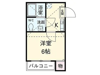 ルーグラン(1K/2階)の間取り写真