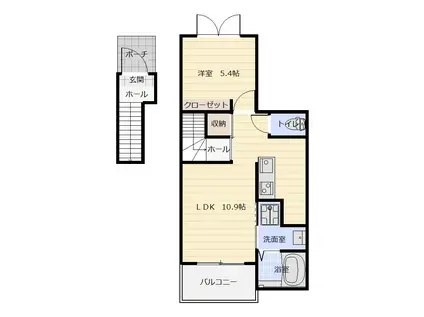 プロムナード ヴィラ III(1LDK/2階)の間取り写真