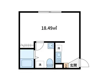 CLAUDIA SHIBAMATA(ワンルーム/1階)の間取り写真
