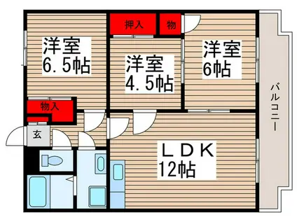 クリアビューパレス(3LDK/3階)の間取り写真