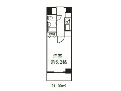 ドミール菊川(1K/7階)の間取り写真
