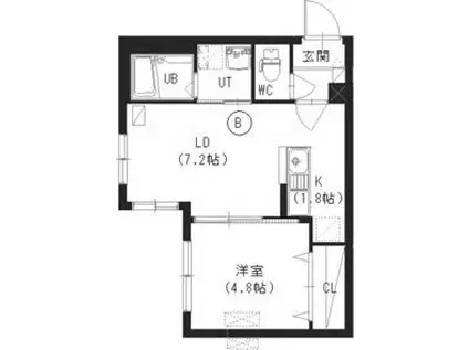 BON CHIC SUMIKAWA(1LDK/1階)の間取り写真