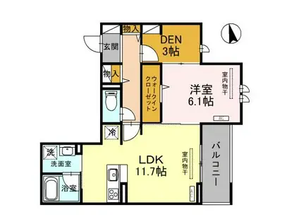 D-NOIR(1LDK/2階)の間取り写真