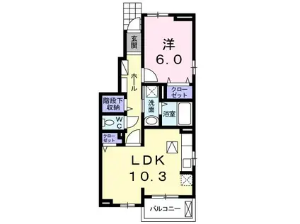 ESTANOF I(1LDK/1階)の間取り写真