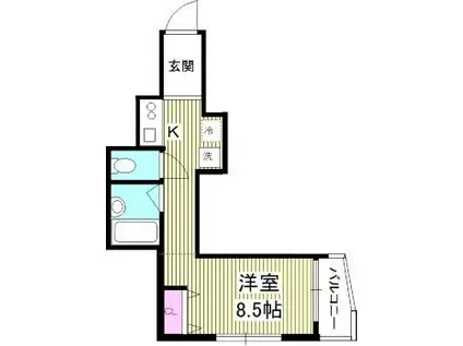 ドエル下北沢(ワンルーム/2階)の間取り写真