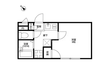 アムールYS(1K/1階)の間取り写真