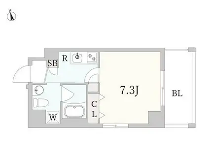 MINO経堂(1K/7階)の間取り写真