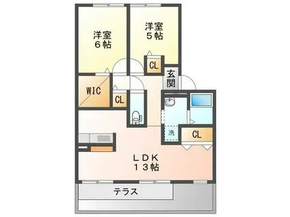 セントポーリアAF(2LDK/1階)の間取り写真