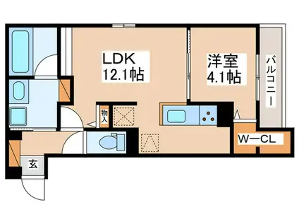 トリシア千躰(1LDK/3階)の間取り写真