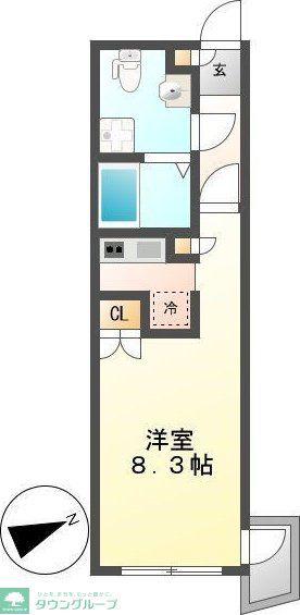 BRANCHE千種公園(ワンルーム/1階)の間取り写真