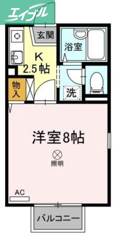 コーポ向日葵(1K/2階)の間取り写真