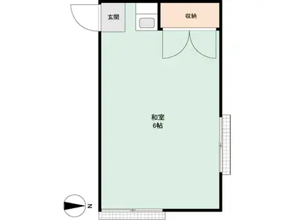 広木荘(ワンルーム/2階)の間取り写真