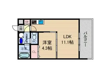 メゾンプレジール(1LDK/3階)の間取り写真