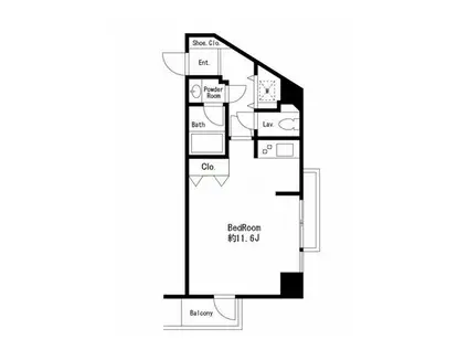 プライムアーバン麻布十番(1K/10階)の間取り写真