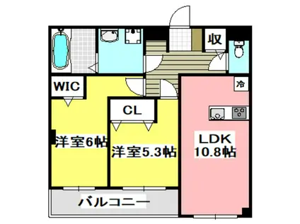 ブランキューブ南摂津(2LDK/3階)の間取り写真