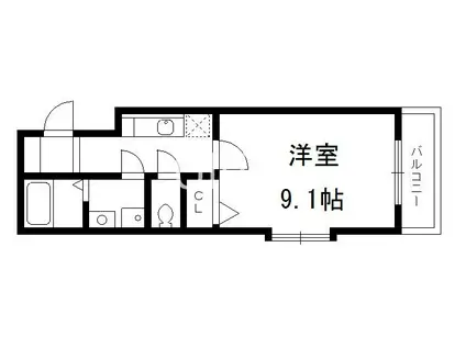 メゾン・リズミィ(1K/1階)の間取り写真