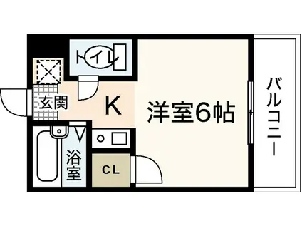 ウィンディア海老園(1K/7階)の間取り写真