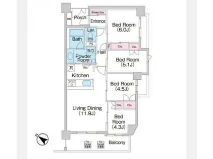 コンフォリア上池台(4LDK/3階)の間取り写真