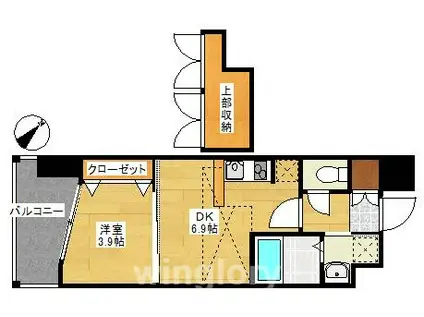 NO.66 GUARANTEE 21 博多(1DK/13階)の間取り写真