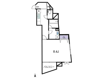 メープルヒルズ(1K/5階)の間取り写真